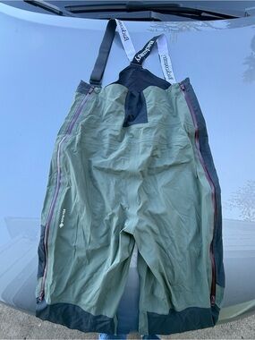 GORE-TEX Olive Green Bib Pants with Black Panels